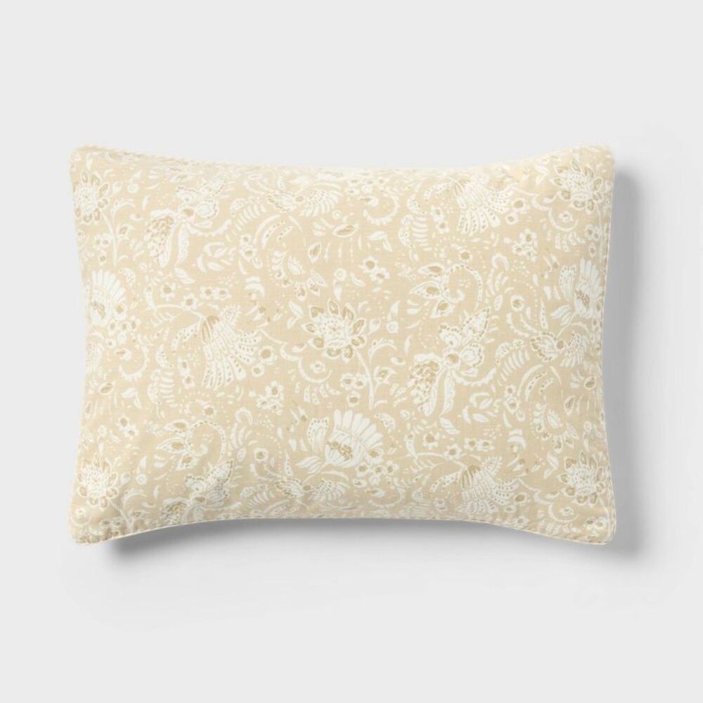 Threshold - Full/Queen Floral Paisley Casual Textured Cotton R Beige - Picture 4 of 4
